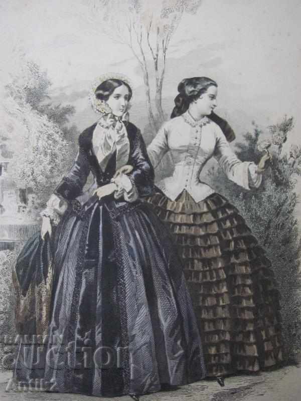 Licitație Gravura originala pe carton - Moda Femeilor Anilor 20 Paris Licitație Gravura originala pe carton - Moda Femeilor Anilor 20 Paris