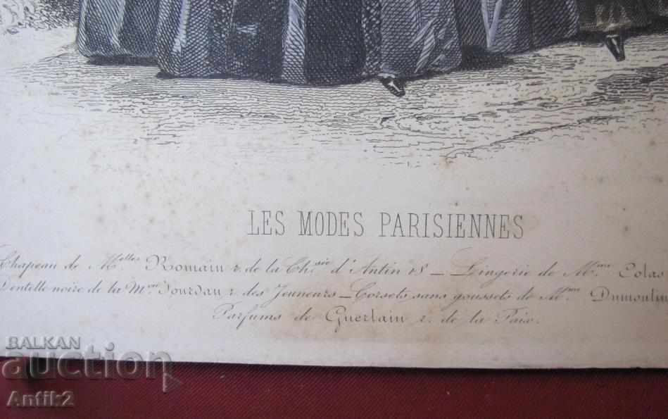 Livrarea Gravura originala pe carton - Moda Femeilor Anilor 20 Paris Livrarea Gravura originala pe carton - Moda Femeilor Anilor 20 Paris