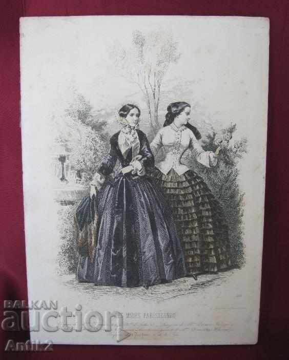 Gravura originala pe carton - Moda Femeilor Anilor 20 Paris - 6 Gravura originala pe carton - Moda Femeilor Anilor 20 Paris - 6