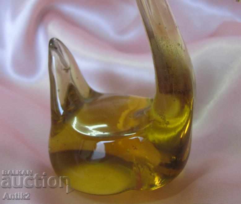 Old Crystal Glass Figure - Swan - 5 Old Crystal Glass Figure - Swan - 5