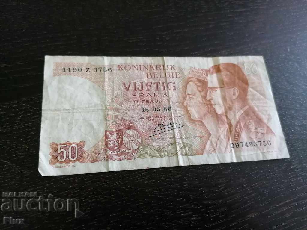 Bancnotă - Belgia - 50 de franci 1966.