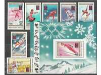 Block Marks Champions of 14 Winter Games, Mongolia, 1984, New,
