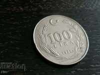Moneda - Turcia - 100 de lire sterline 1986.