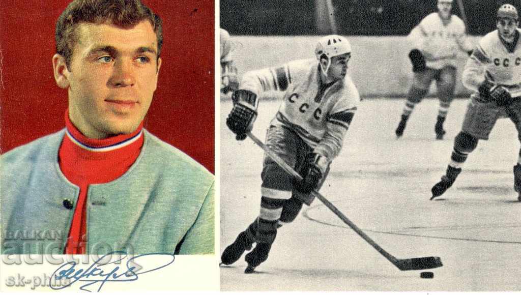Old card - Famous Soviet hockey players - set 13 pcs - 6 Old card - Famous Soviet hockey players - set 13 pcs - 6