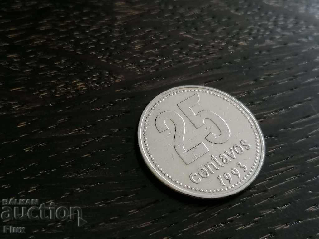 Coin - Argentina - 25 cents 1993