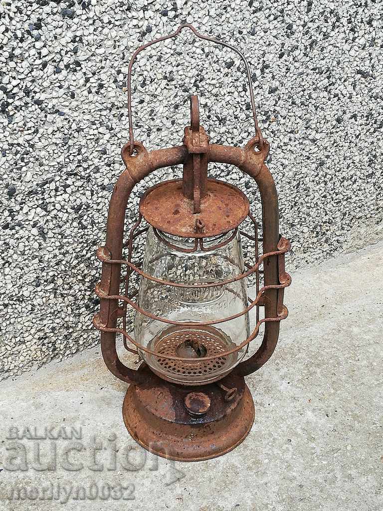 Old German lantern, lamp, German spotlight lamp