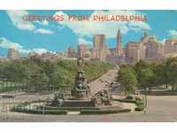Old card - Philadelphia, skyscrapers