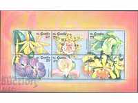 Pure Brands in a Small Sheet Flora Orchids Flowers 2001 from Gambia