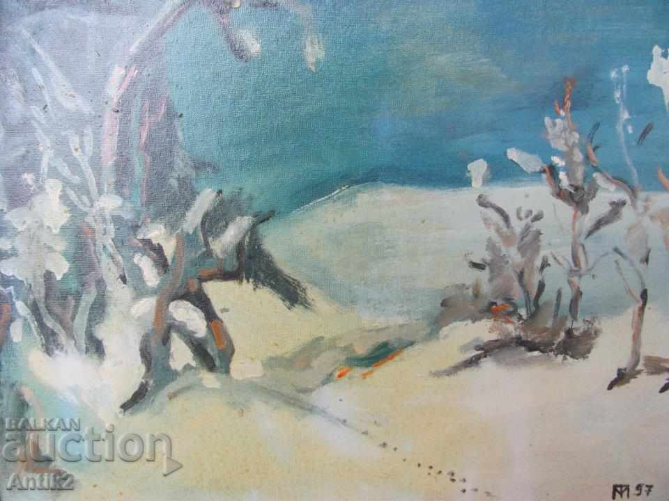 The 90th Original Picture Winter Landscape Oil on canvas with price 250.00 BGN | € 127.82