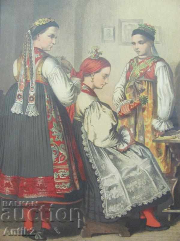 19th Century Colored Lithograph National Costumes Germany with price 50.00 BGN | € 25.56 19th Century Colored Lithograph National Costumes Germany with price 50.00 BGN | € 25.56