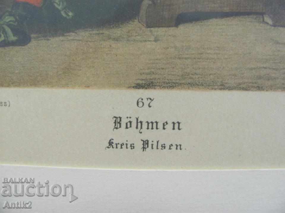 19th Century Colored Lithograph National Costumes Germany - 5 19th Century Colored Lithograph National Costumes Germany - 5