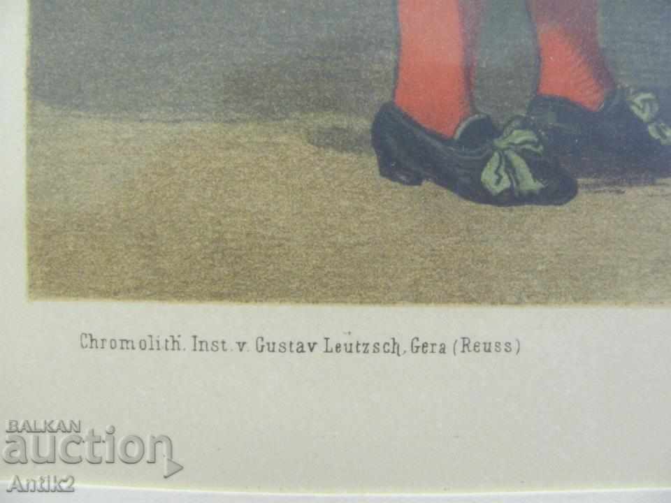 19th Century Colored Lithograph National Costumes Germany - 6 19th Century Colored Lithograph National Costumes Germany - 6