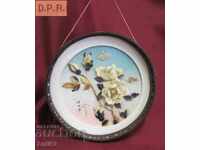 1985. Pictură lucrată manual, scoici și sidef