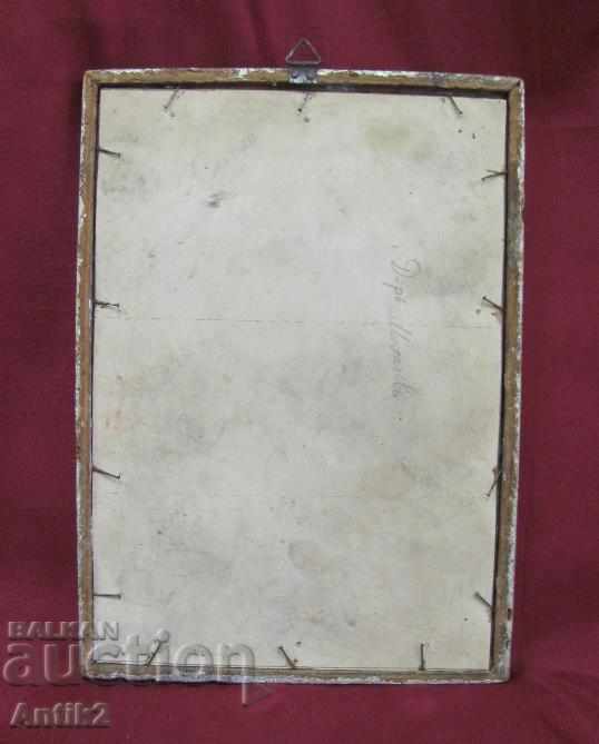 Delivery of 19th Century Antique Colored Lithograph