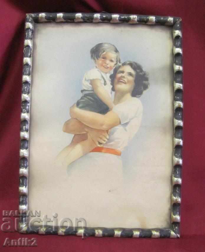 19th Century Antique Colored Lithograph