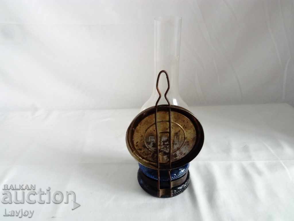 Delivery of Old gas lamp blue glass