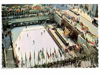 Old postcard - New York, Ice skating rink