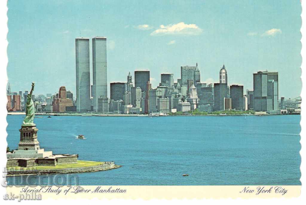 Vechea carte poștală - New York, Twin Towers