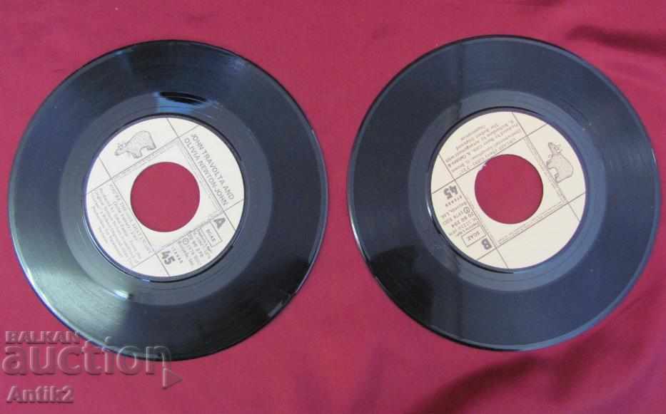 Licitație 1978. Dublu album Placi JOHN TRAVOLTA și OLIVIA NEWTON JOHN
