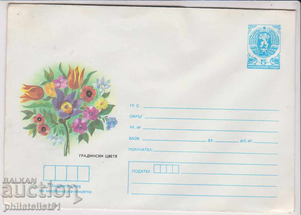 Postage envelope with the sign 5 in 1985 GARDEN FLOWERS 2281