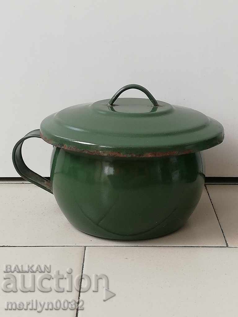 Enamelled crooked crook pot enameled lid lid RFB enamel with price 45.00 BGN | € 23.01 Enamelled crooked crook pot enameled lid lid RFB enamel with price 45.00 BGN | € 23.01