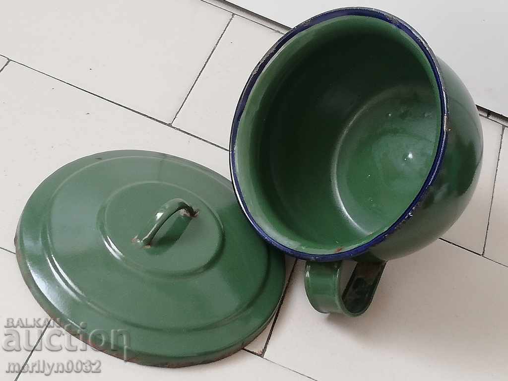 Enamelled crooked crook pot enameled lid lid RFB enamel - 5 Enamelled crooked crook pot enameled lid lid RFB enamel - 5