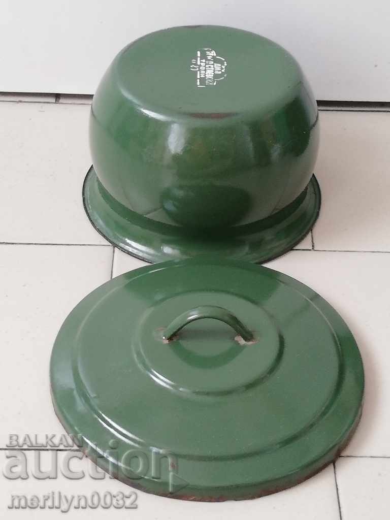 Enamelled crooked crook pot enameled lid lid RFB enamel - 7 Enamelled crooked crook pot enameled lid lid RFB enamel - 7