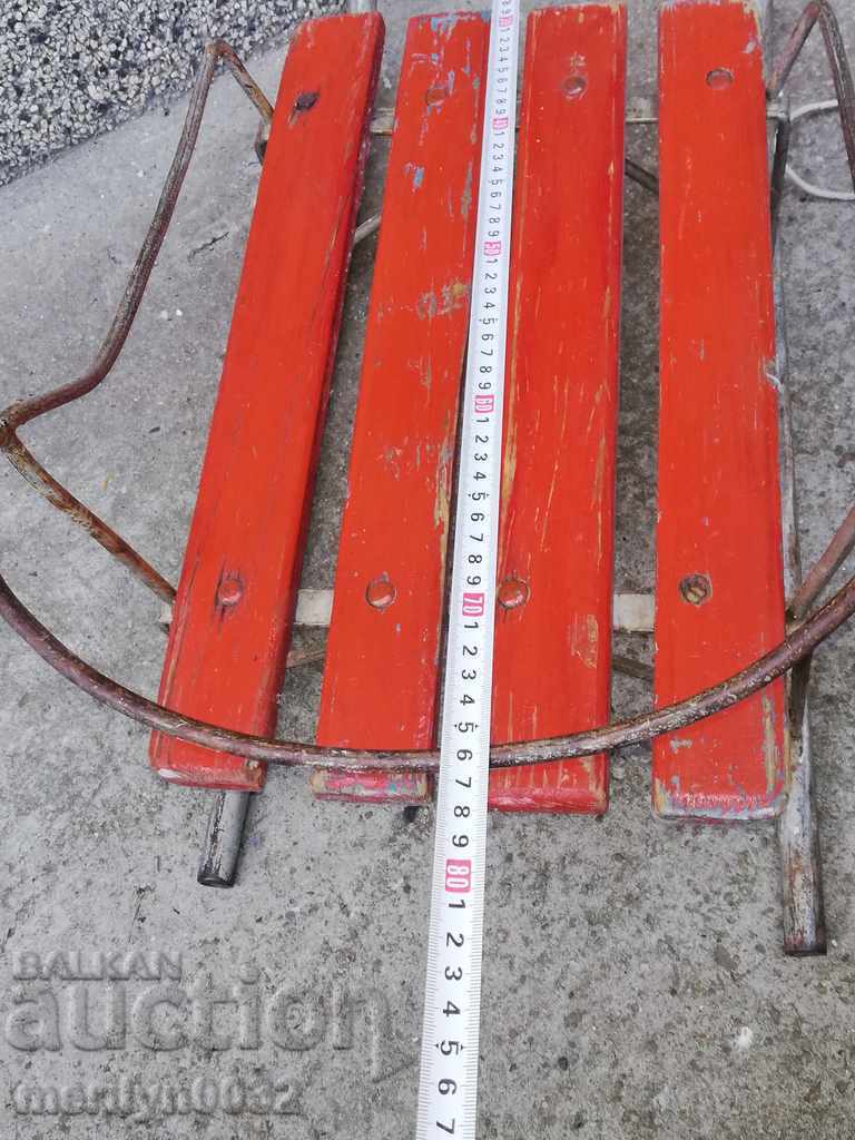 Sanie veche de jucărie pentru copii, fier forjat - 5