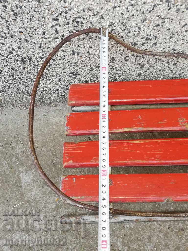 Sanie veche de jucărie pentru copii, fier forjat - 7