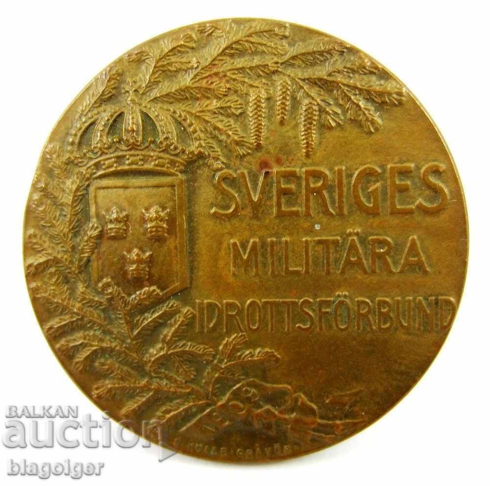 Auction SWEDISH MILITARY MEDAL-1909-ORIGINAL-BRONZE Auction SWEDISH MILITARY MEDAL-1909-ORIGINAL-BRONZE
