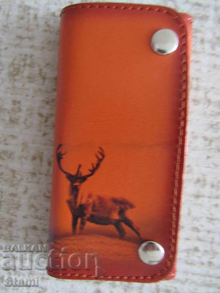 Authentic Mongolian Moose Leather Keychain-26/1