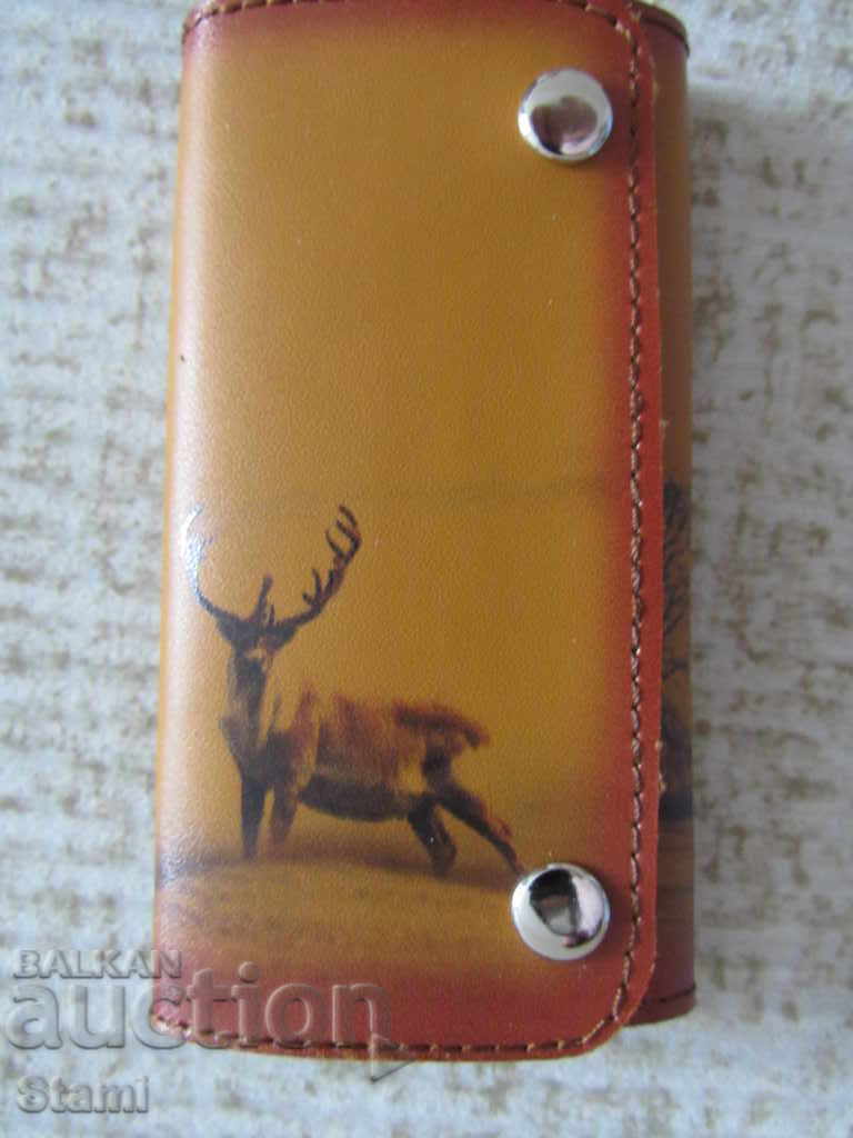 Authentic Mongolian Moose Leather Keychain-26/2