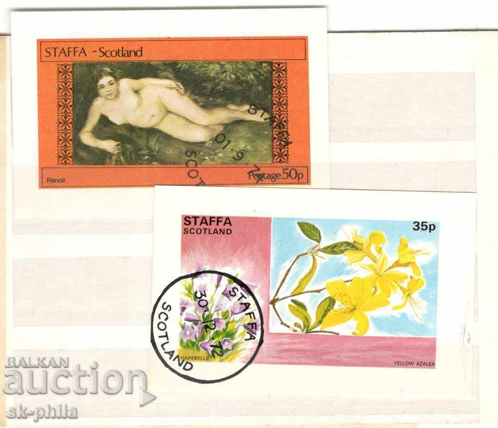 Пощенски марки -  2 блока от Стафа, клеймовани, микс