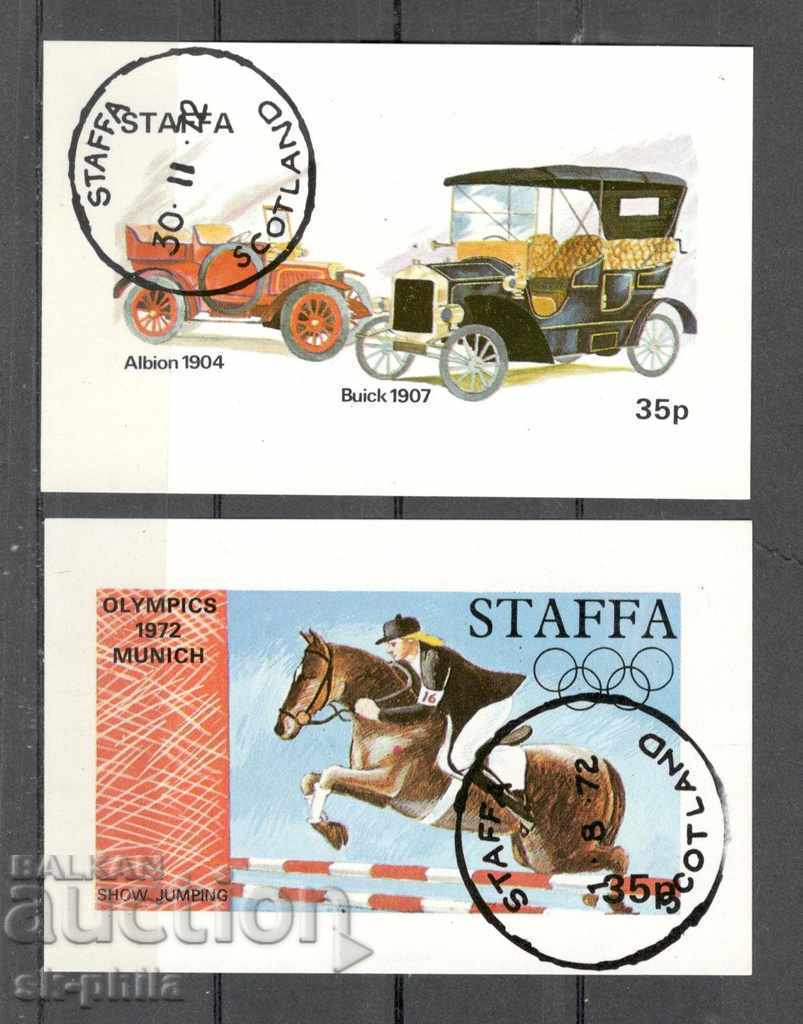 Postage Stamps - 2 blocks of staph, mix, stiff