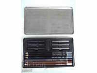 Graphite rectangular and pencils for drawing set