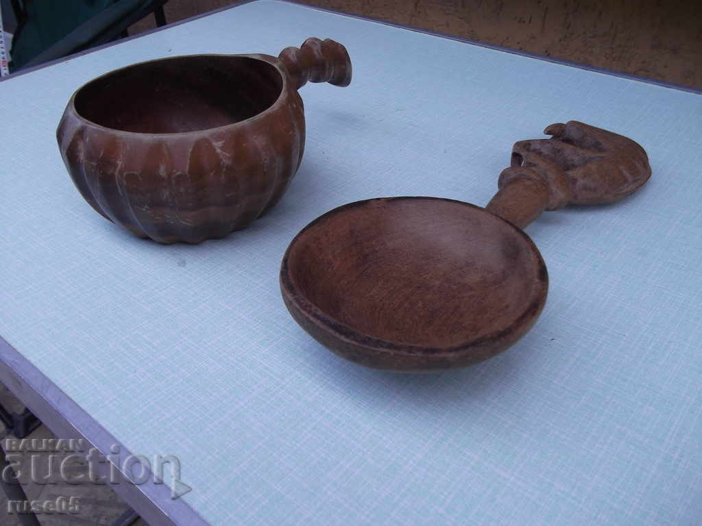 Auction Spoon and cannon wooden set Auction Spoon and cannon wooden set