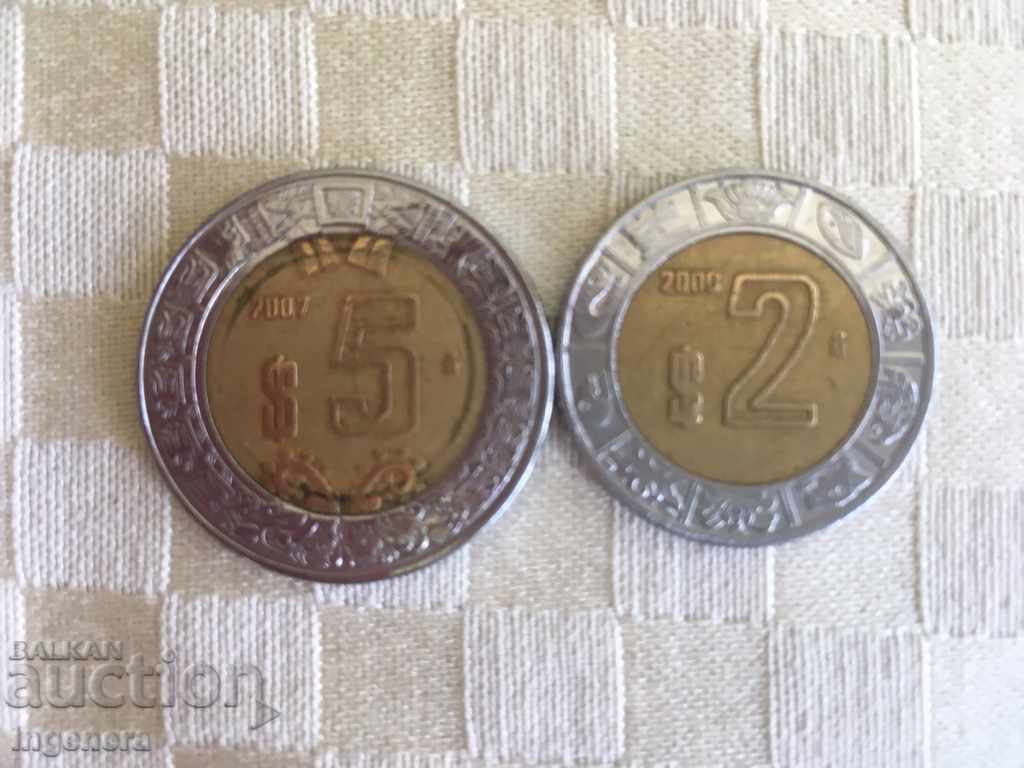 COIN COINS 2 AND 5 PESO MEXICO COIN COINS 2 AND 5 PESO MEXICO