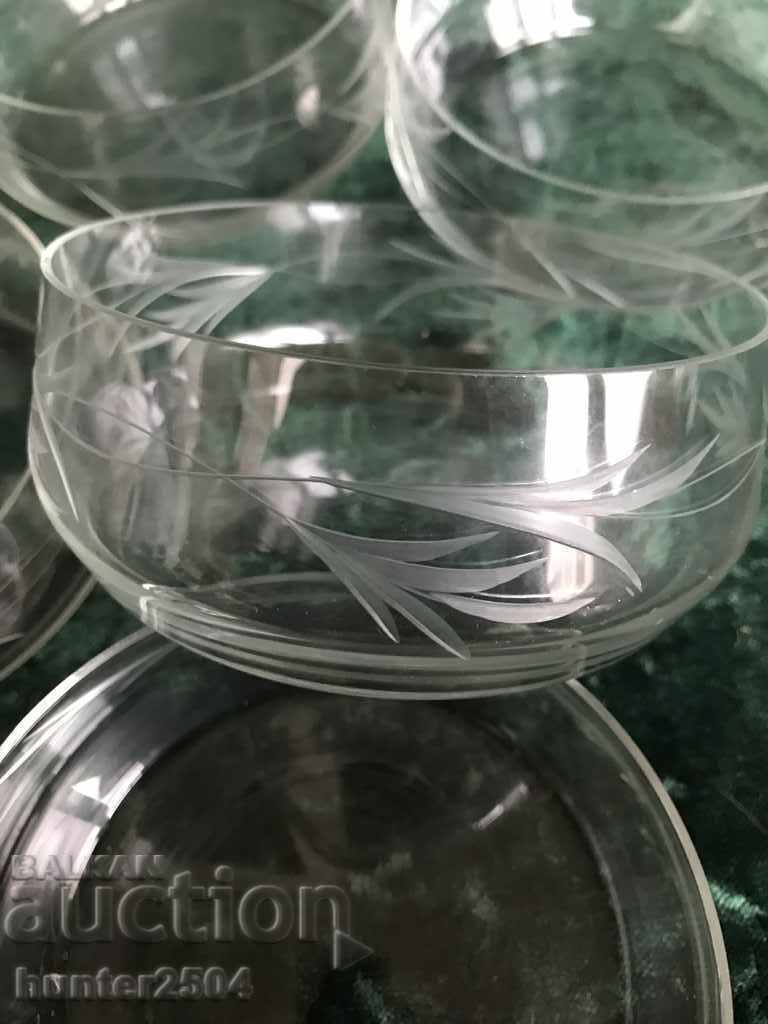 Auction Bowls - thin hand-engraved glass 4/10 cm Auction Bowls - thin hand-engraved glass 4/10 cm