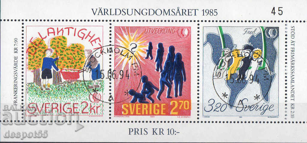 1985. Sweden. International Year of Youth. Block.