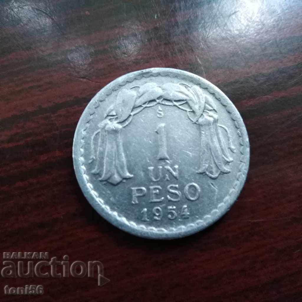 Chile 1 peso 1954