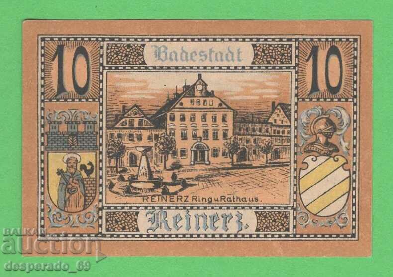 (¯`'•.¸NOTGELD (πόλη Bad Reinerz) 1921 UNC -10 pfennig¸.•'´¯) με τιμή 2.70 BGN | € 1.38