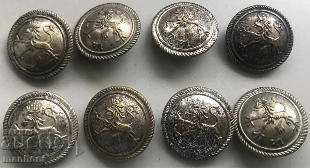3984 Царство България сет 8 воени копчета Цар Фердинанд  ПСВ