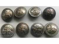 3984 Царство България сет 8 воени копчета Цар Фердинанд  ПСВ