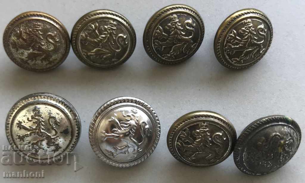 3989 Царство България  8 малки копчета Цар Борис III ВСВ
