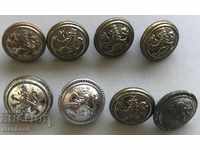 3989 Царство България  8 малки копчета Цар Борис III ВСВ