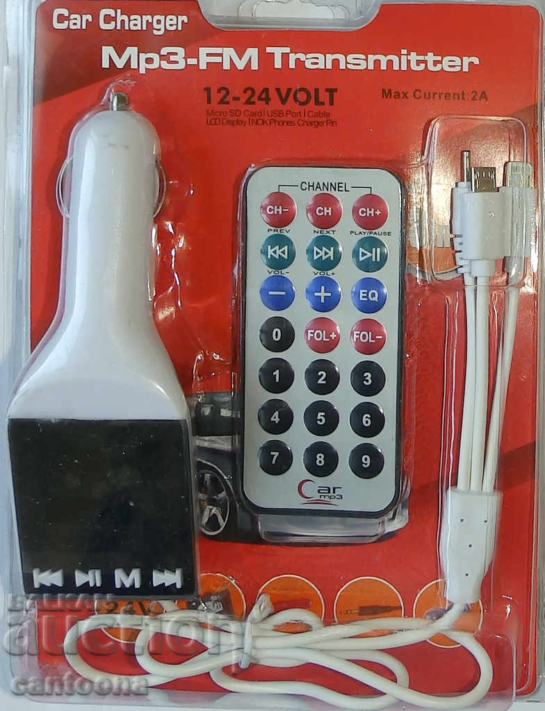 transmițător FM MP3 cu cabluri pentru încărcarea telefoanelor LCD, USB
