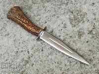 Hunting knife with antler handle