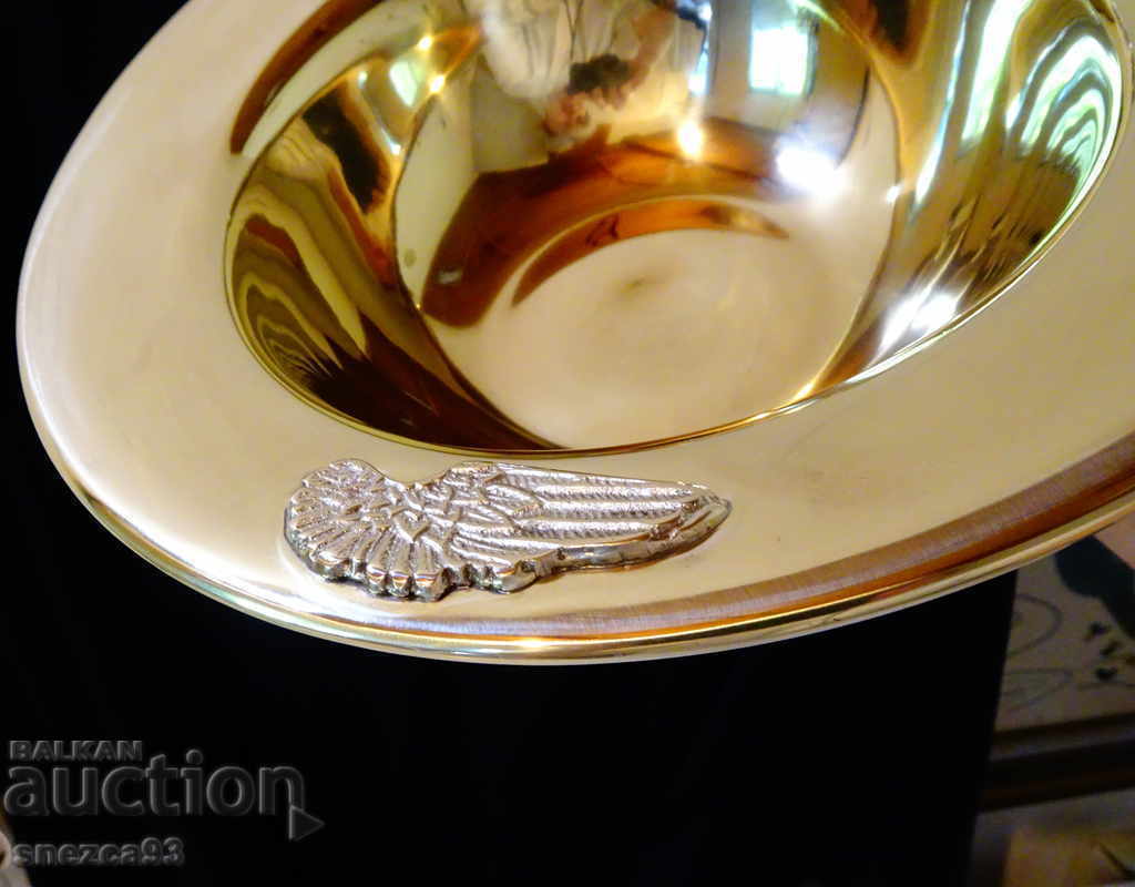 Auction Bronze salad bowl with silver, 600 grade Auction Bronze salad bowl with silver, 600 grade