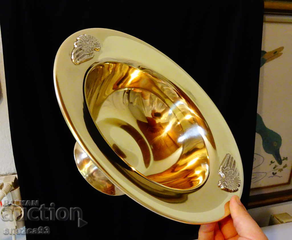 Bronze salad bowl with silver, 600 grade - 7 Bronze salad bowl with silver, 600 grade - 7