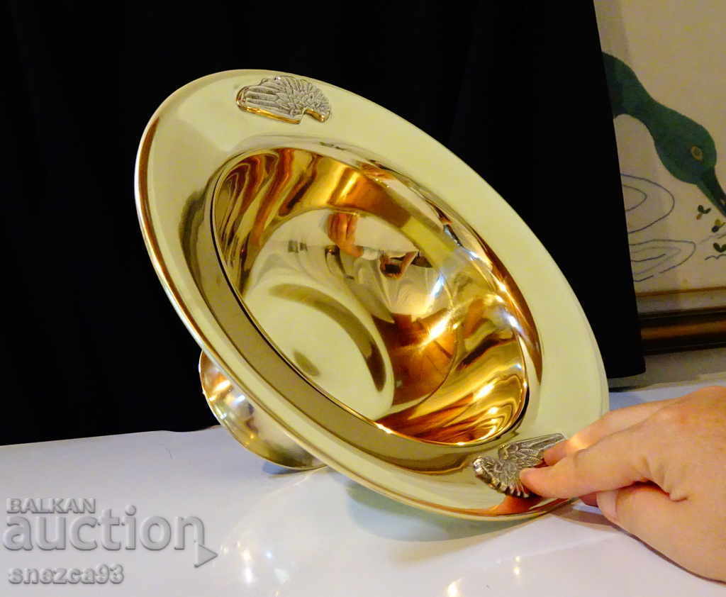 Bronze salad bowl with silver, 600 grade Bronze salad bowl with silver, 600 grade